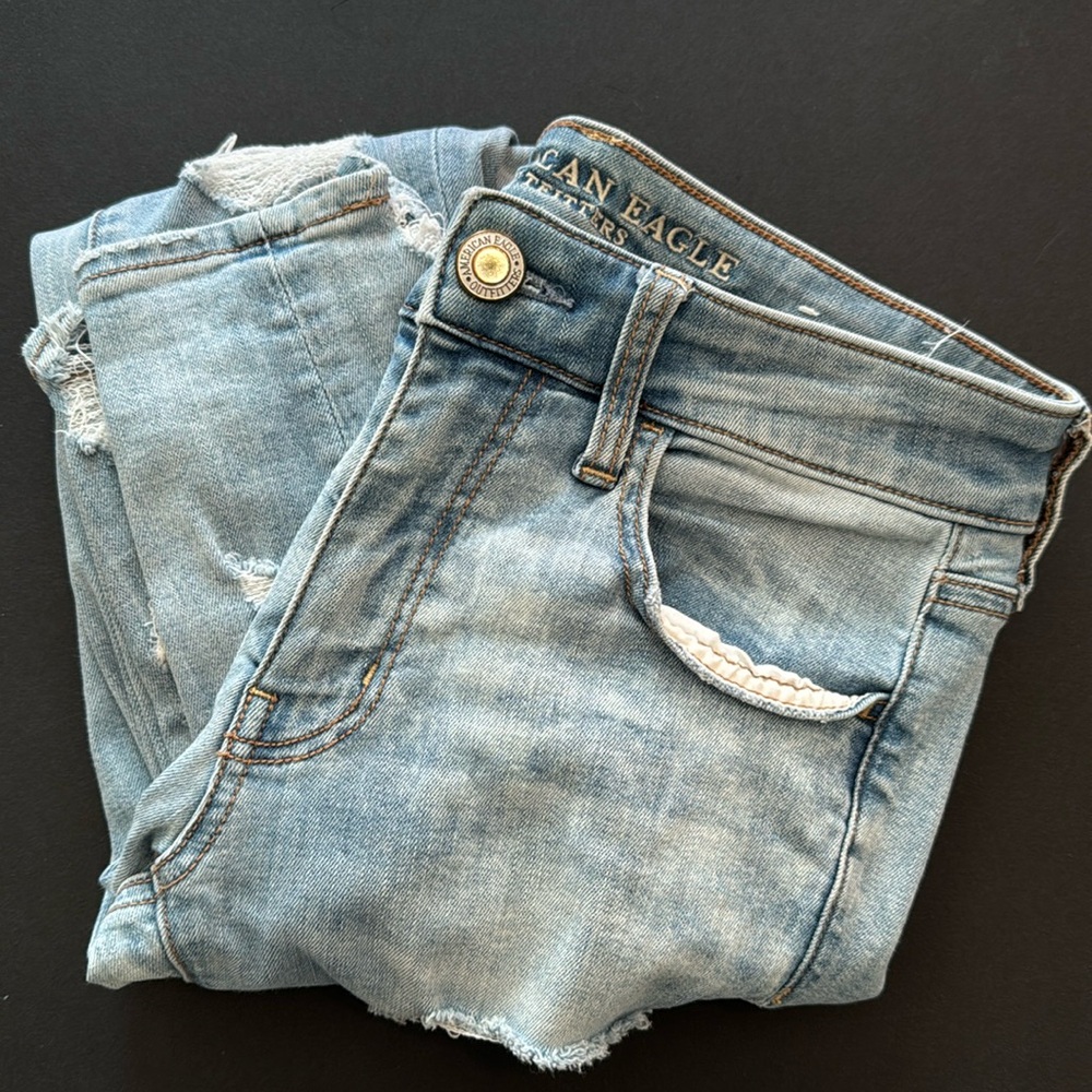 American Eagle Super Stretchy Distressed Denim Jegging sz 6R